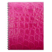 ピンクのワニの皮、革のテクスチャ ノートブック (正面)