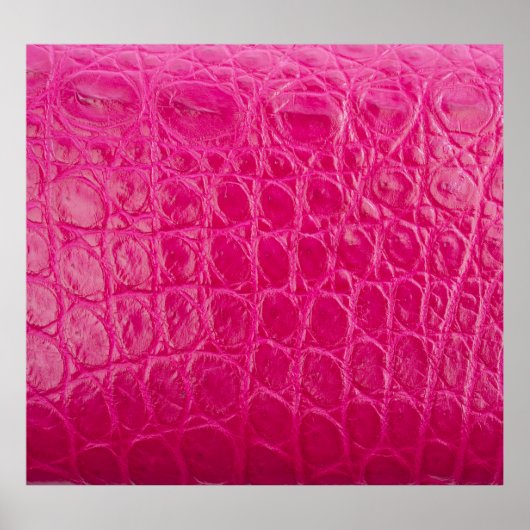 ピンクのワニの皮、革のテクスチャ ポスター (正面)