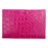 ピンクのワニの皮、革のテクスチャ 枕カバー (裏面)