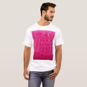 ピンクのワニの皮、革のテクスチャ Tシャツ (正面フル)