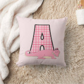 ピンクのワニモノグラムのゲーターキッドA クッション (ブランケット)