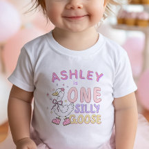 ピンクのワンシリーガース - レトロな女の子の1歳の誕生日