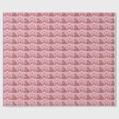 ピンクのワンダーランド:クリスマスのジンジャーブレッドホーム ラッピングペーパー (フラット)