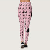 ピンクのワークイットヨガポーズシルエット レギンス (裏面)