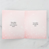 ピンクのヴィンテージすてきサンタ笑顔顔クリスマス カード (内部)