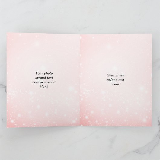 ピンクのヴィンテージすてきサンタ笑顔顔クリスマス カード (内部)