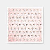 ピンクのヴィンテージすてきサンタ笑顔顔クリスマス スタンダードカクテルナプキン (正面)