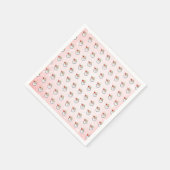 ピンクのヴィンテージすてきサンタ笑顔顔クリスマス スタンダードカクテルナプキン (角)