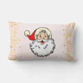ピンクのヴィンテージすてきサンタ笑顔顔クリスマス ランバークッション (裏面)
