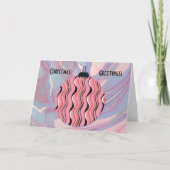 ピンクのヴィンテージと抽象芸術クリスマスオーナメントカード カード (正面)