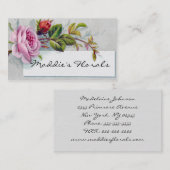 ピンクのヴィンテージのばら色の名刺 名刺 (正面/裏面)