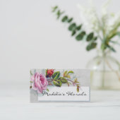 ピンクのヴィンテージのばら色の名刺 名刺 (スタンド正面)