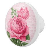 ピンクのヴィンテージのバラのガーリーな陶磁器のノブ セラミックノブ (右)