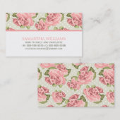 ピンクのヴィンテージのバラ コーリングカード (正面/裏面)