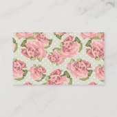 ピンクのヴィンテージのバラ コーリングカード (裏面)