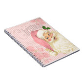 ピンクのヴィンテージのビクトリアンなサンタクロースのバラ ノートブック (右側)