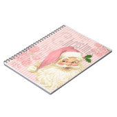 ピンクのヴィンテージのビクトリアンなサンタクロースのバラ ノートブック (左側)