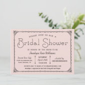 ピンクのヴィンテージのブライダルシャワー招待状 招待状 (スタンド正面)
