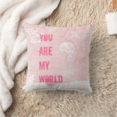 ピンクのヴィンテージの世界地図の枕 クッション (ブランケット)