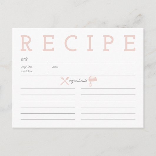 ピンクのヴィンテージの台所友達 ポストカード (正面)