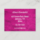 ピンクのヴィンテージの背景のモノグラムの名刺 名刺 (裏面)