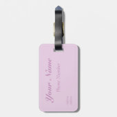 ピンクのヴィンテージの蝶 ラゲッジタグ (裏面縦)