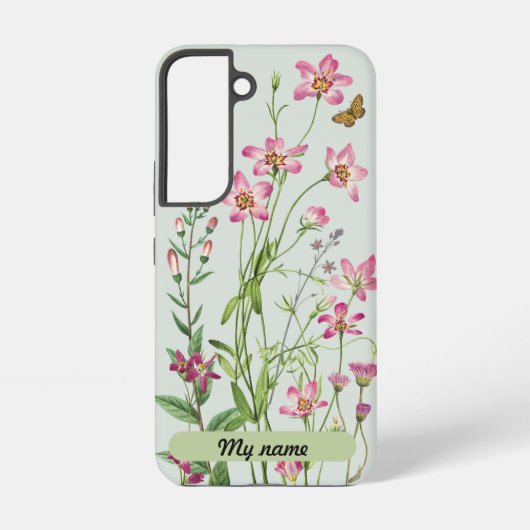ピンクのヴィンテージの野の花 - カスタマイズ SAMSUNG GALAXYケース (裏面)