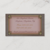 ピンクのヴィンテージは上がりました 名刺 (裏面)