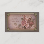 ピンクのヴィンテージは上がりました 名刺 (正面)