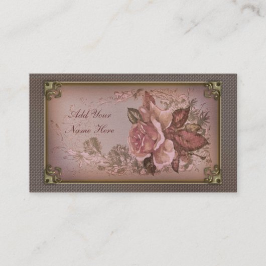 ピンクのヴィンテージは上がりました 名刺 (正面)