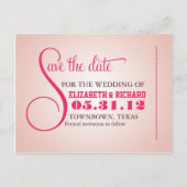 ピンクのヴィンテージは日付の甘いポストカードを保存 案内ポストカード (正面)