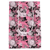 ピンクのヴィンテージアリス茶会 ミディアムペーパーバッグ (裏面)