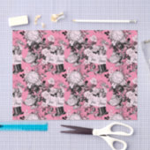 ピンクのヴィンテージアリス茶会 薄葉紙 (クラフト)