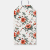 ピンクのヴィンテージカスタムフローララベル ギフトタグ (裏面)