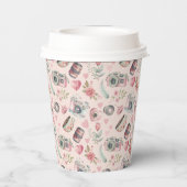 ピンクのヴィンテージカメラ 紙コップ (裏面)