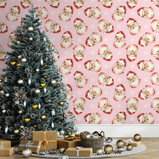 ピンクのヴィンテージサンタクロースのクリスマス 壁紙 (クリエイターアップロード済み)