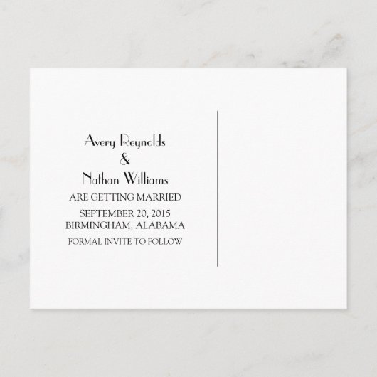 ピンクのヴィンテージシャンデリア日付ポストカードの保存 案内ポストカード (裏面)