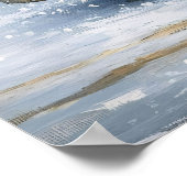 ピンクのヴィンテージトラックがクリスマスツリーを運ぶ ポスター (角)