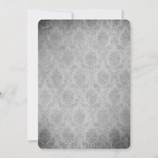 ピンクのヴィンテージバタフライダマスクの結婚式 招待状 (裏面)