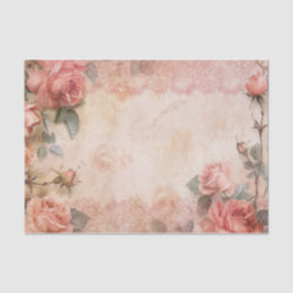 ピンクのヴィンテージバラの切り離しパターン 薄葉紙