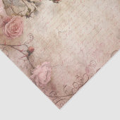 ピンクのヴィンテージバラの切り離しパターン 薄葉紙 (詳細)