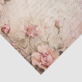 ピンクのヴィンテージバラの切り離しパターン 薄葉紙 (詳細)