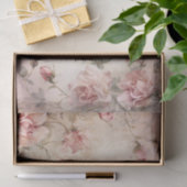 ピンクのヴィンテージバラの切り離しパターン 薄葉紙 (ギフト)