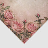 ピンクのヴィンテージバラの切り離しパターン 薄葉紙 (詳細)