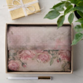 ピンクのヴィンテージバラの切り離しパターン 薄葉紙 (ギフト)