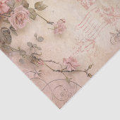 ピンクのヴィンテージバラの切り離しパターン 薄葉紙 (詳細)