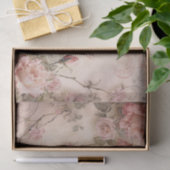 ピンクのヴィンテージバラの切り離しパターン 薄葉紙 (ギフト)