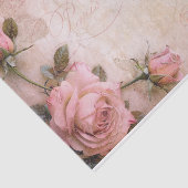 ピンクのヴィンテージバラの切り離しパターン 薄葉紙 (詳細)