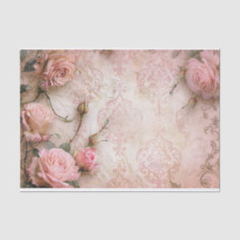 ピンクのヴィンテージバラの切り離しパターン 薄葉紙