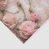 ピンクのヴィンテージバラの切り離しパターン 薄葉紙 (詳細)